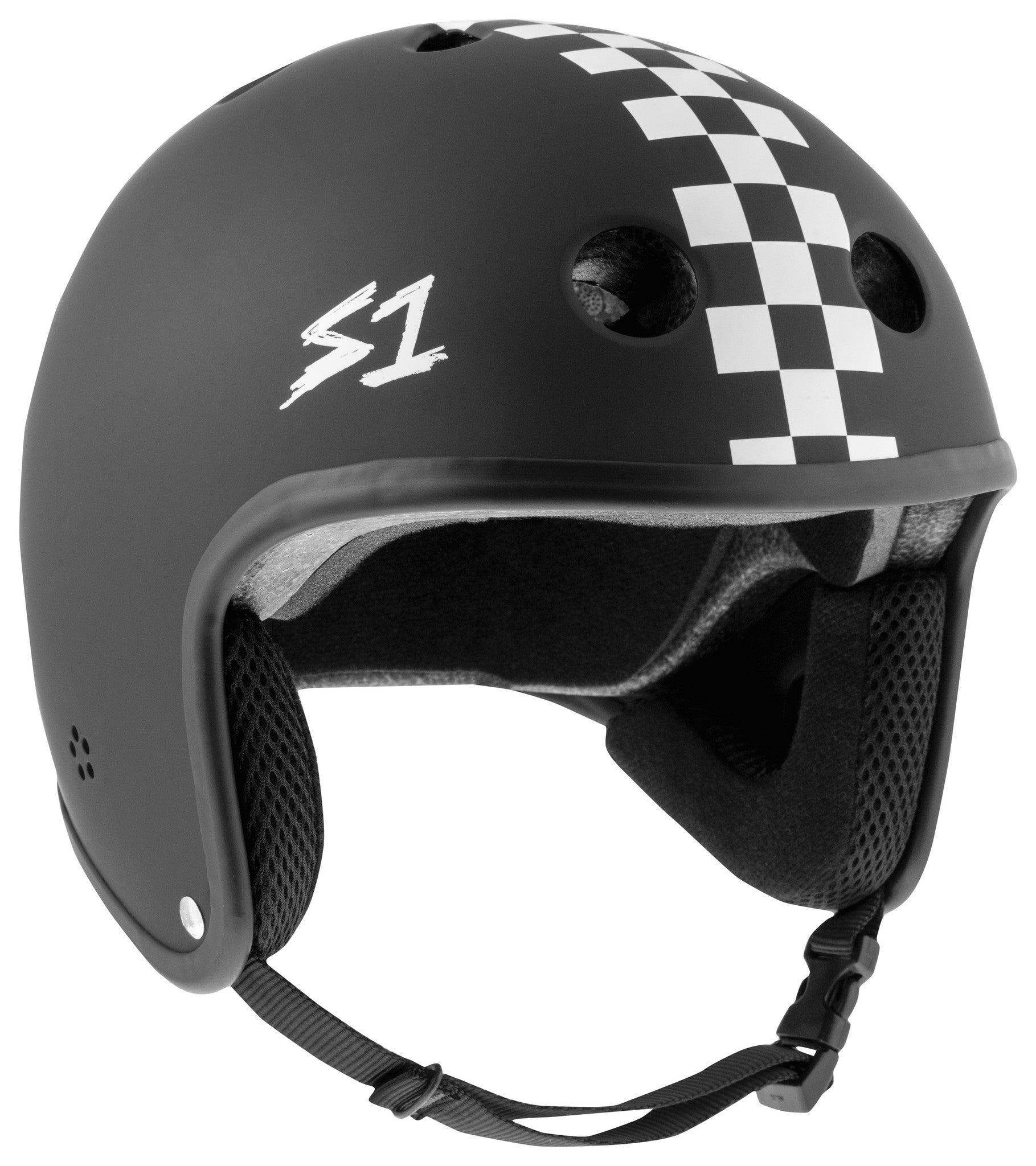 S1 RETRO LIFER HELMET • BLACK CHECKERED MATTE – Empire Skates