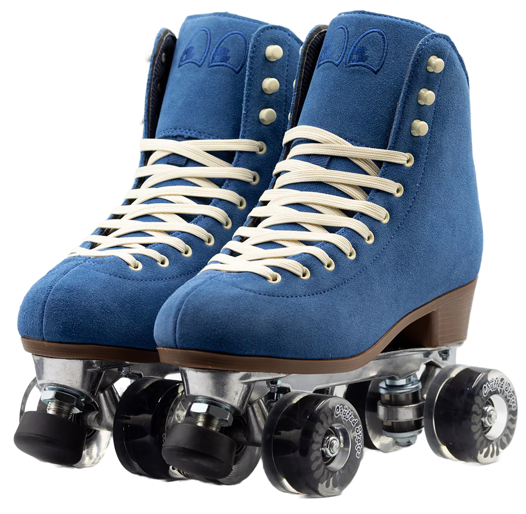  Blue Chuffed Skates with Black Wheels