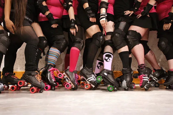  Roller Derby competition with derby skates