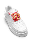 Shoelaces w/ Charms Set - Flowers w/ Flower & Heart Charms