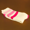 Marcia Retro Gym Crew Socks Pink Stripes