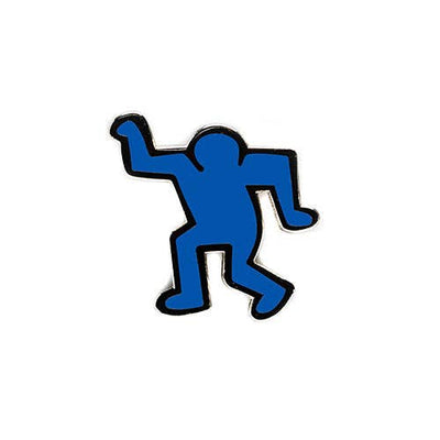 Keith Haring Dancing Man Pin - Blue