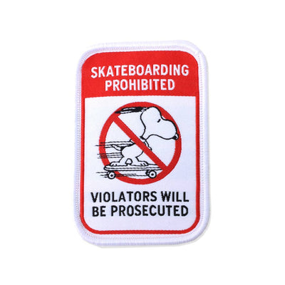 Snoopy Skateboarding Prohibited Patch