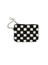 Keychain Pouch - Black & White Checkered - Black