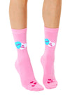 3D Packaged Crew Socks - Candy Hearts - "Be Mine" - Pink