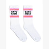 Classic Crew Socks - "Cat Mom" - White