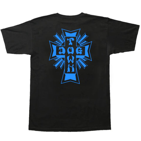 Dogtown Cross Logo T-Shirt - Black and Blue -