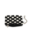 Keychain Pouch - Black & White Checkered - Black