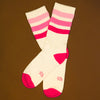 Marcia Retro Gym Crew Socks Pink Stripes