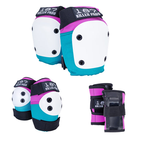 187 Killer Pads Youth Combo pack - Pink/Teal -