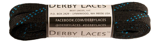 Derby Waxed Laces  - Black/Blue -