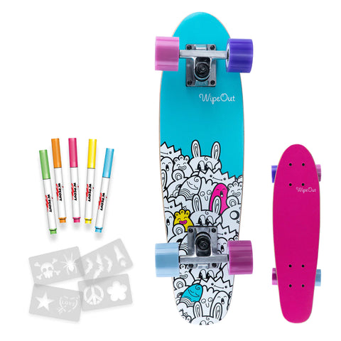 Wipeout™ Dry Erase Skateboard Complete - Monster -