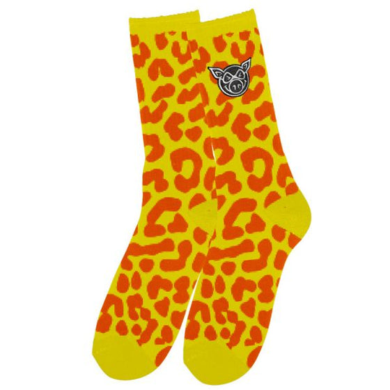 Pig Socks - Yellow Leopard -