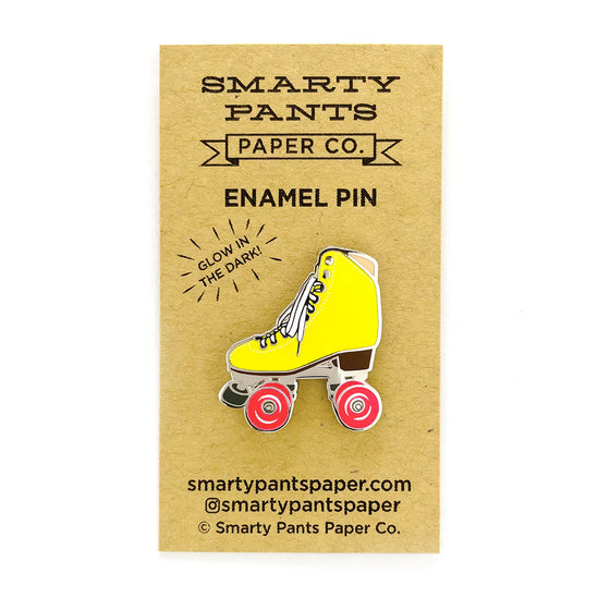 Smarty Pants Roller Skate Pin - Yellow -